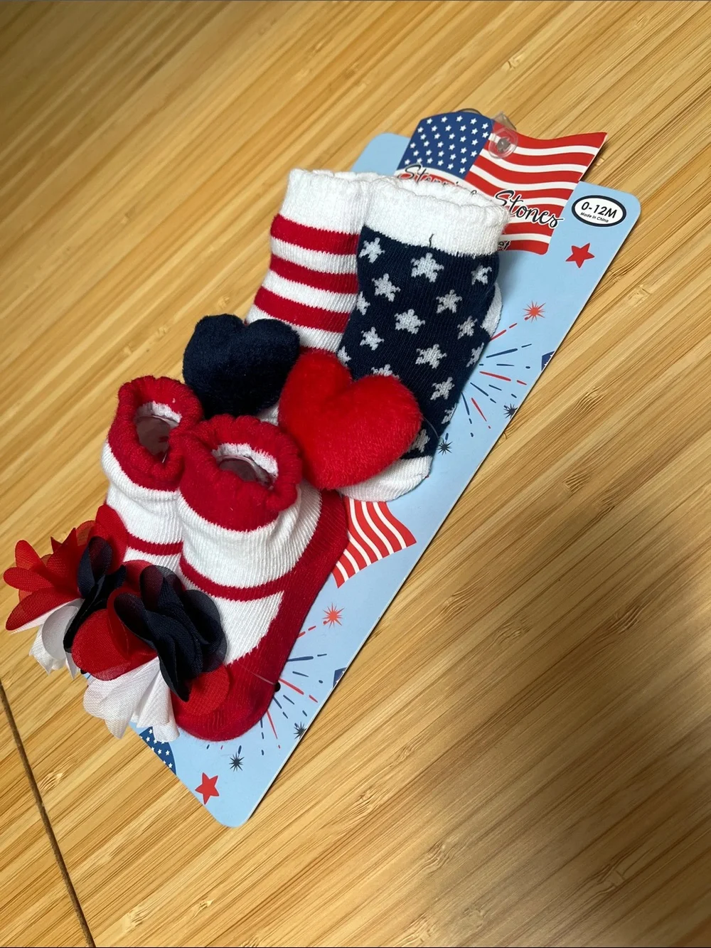 July 4 Baby Socks - 2 pairs (0-12 months)